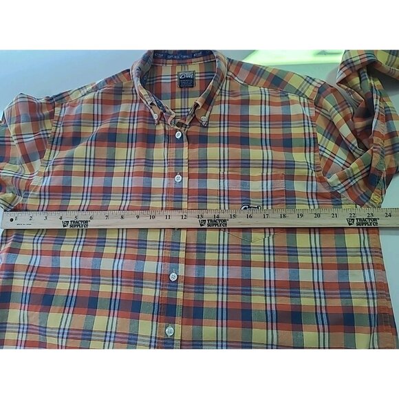 Cruel Girl Shirt Women XL Western Cowgirl Rodeo Button Up Orange Plaid - Picture 5 of 12